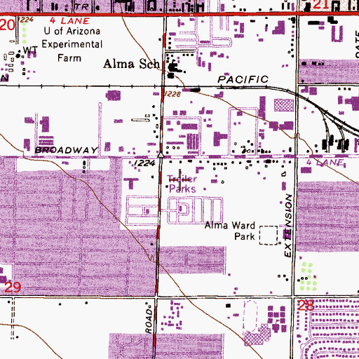 Topographic Map of Guerrero Elementary School, AZ