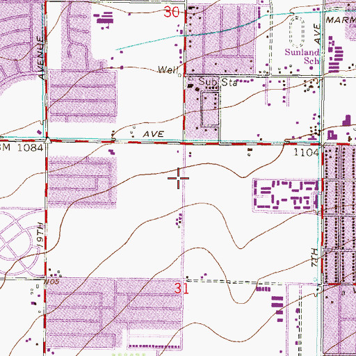 Topographic Map of John R Davis School, AZ