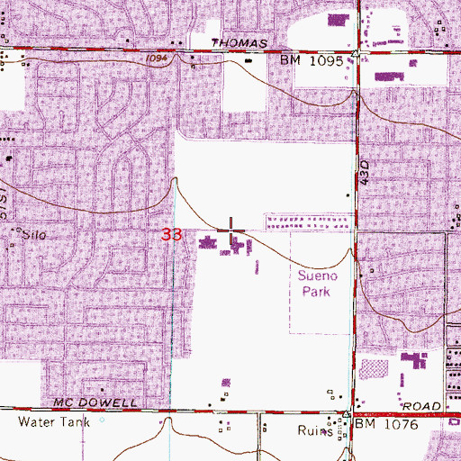 Topographic Map of Joseph Zito Elementary School, AZ