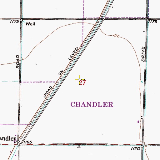 Topographic Map of Kyrene de la Mirada Elementary School, AZ