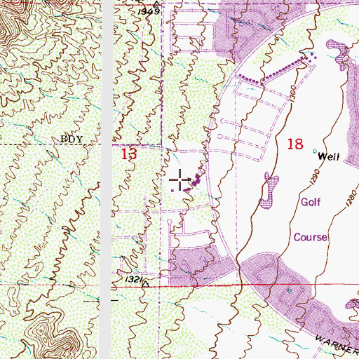 Topographic Map of Kyrene de las Lomas Elementary School, AZ