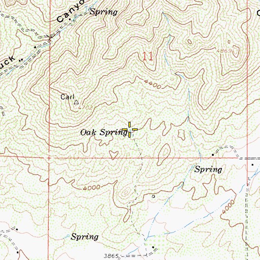 Topographic Map of Oak Spring, CA
