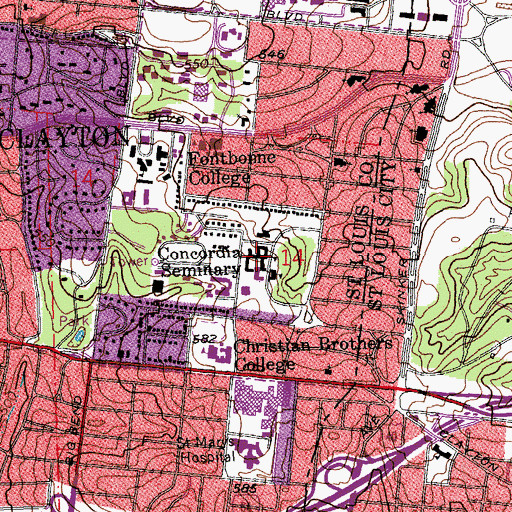 Topographic Map of Pritzlaff Hall, MO