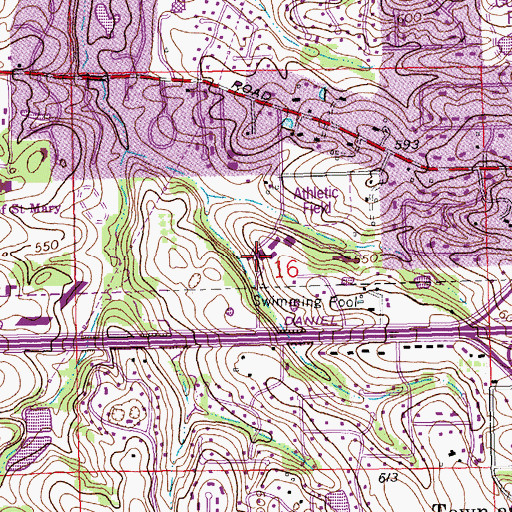 Topographic Map of Thomas S Field Academic Hall, MO