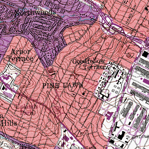 Topographic Map of Bethesda Lutheran Church, MO