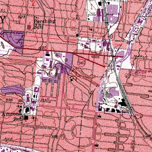 Topographic Map of Bracy Chapel Christian Methodist Episcopal Church, MO