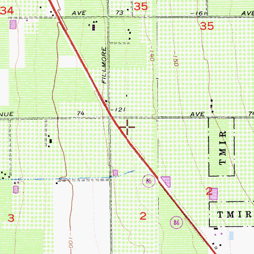 Topographic Map of Oasis Elementary School, CA