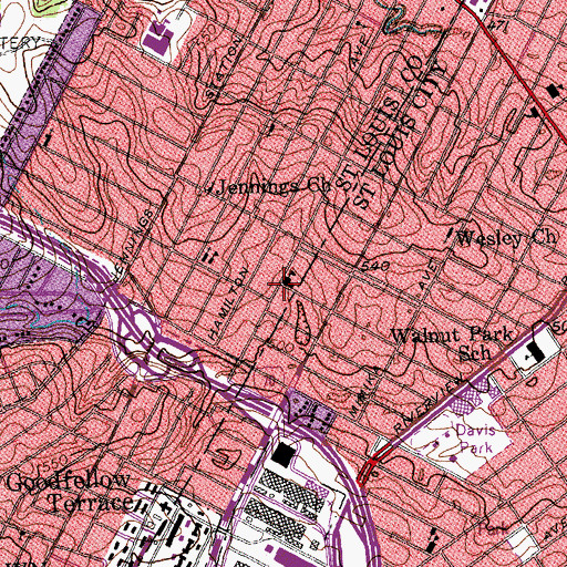 Topographic Map of Ecclesia of Christ Church, MO