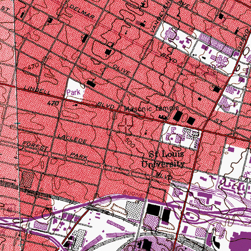Topographic Map of DeMattias Hall, MO