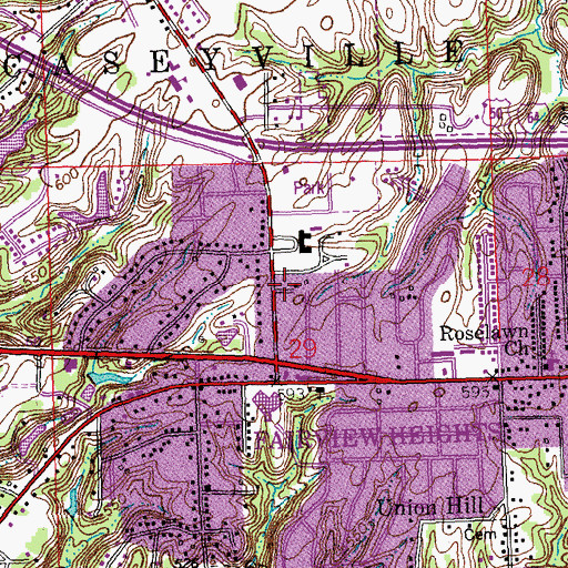 Topographic Map of Fairview Fire Department Station 1, IL