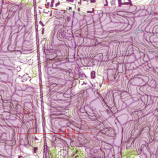 Topographic Map of Mount Zion United Methodist Church, MO