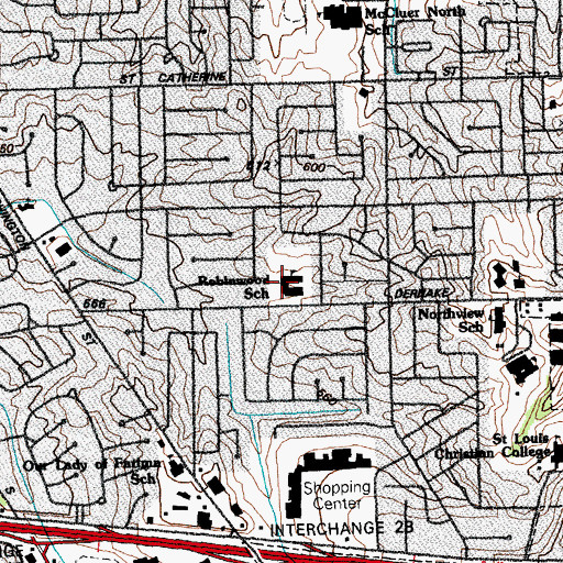 Topographic Map of Robinwood Elementary School, MO