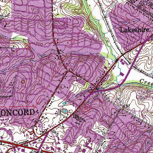 Topographic Map of Victory Christian School, MO