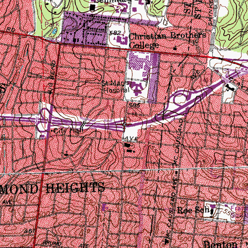 Topographic Map of Interchange 33C, MO