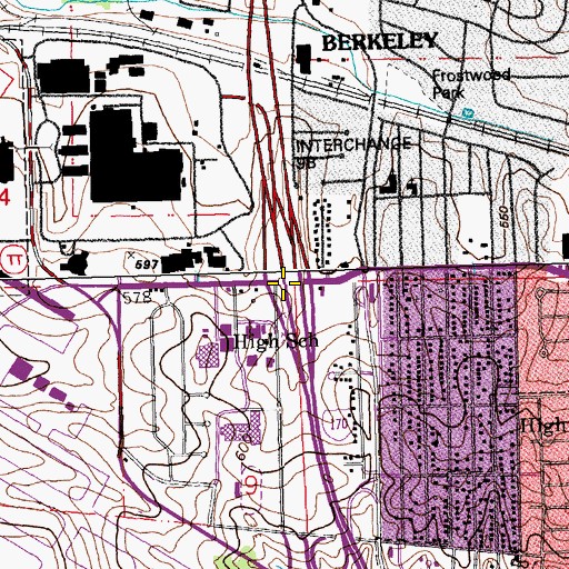 Topographic Map of Interchange 9A, MO