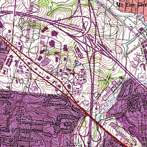 Topographic Map of Berkeley Shopping Center, MO