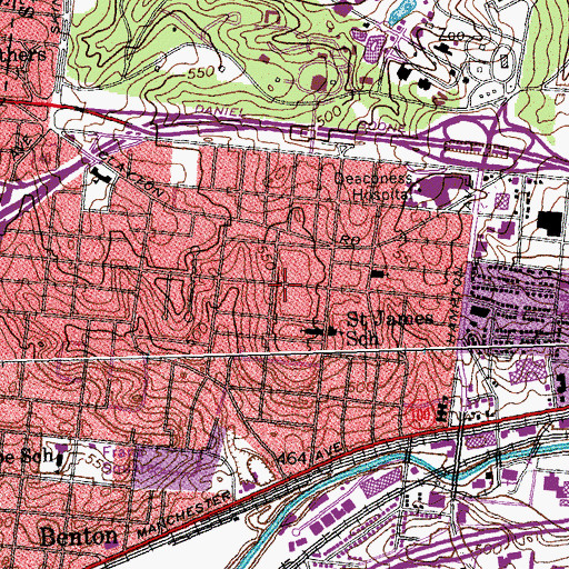 Topographic Map of Clayton-Tamm, MO