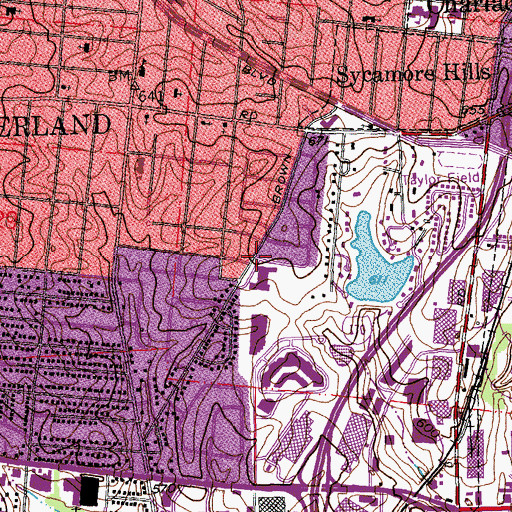 Topographic Map of Wyland Elementary School, MO