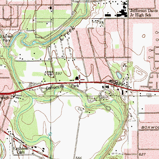Topographic Map of Eastside Church of the Nazarene, TX