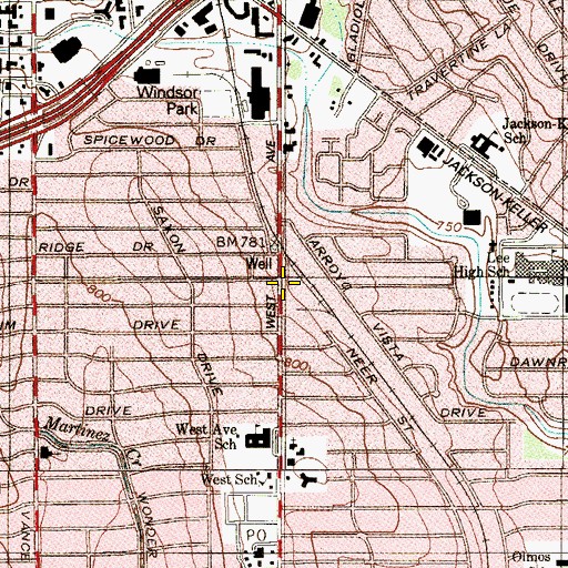 Topographic Map of His Grace Church, TX