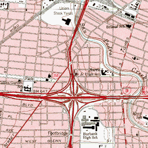 Topographic Map of Iglesia Bautista Nueva Esperanza, TX