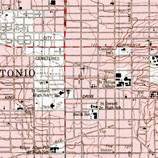Topographic Map of Black Catholic Apostolate, TX