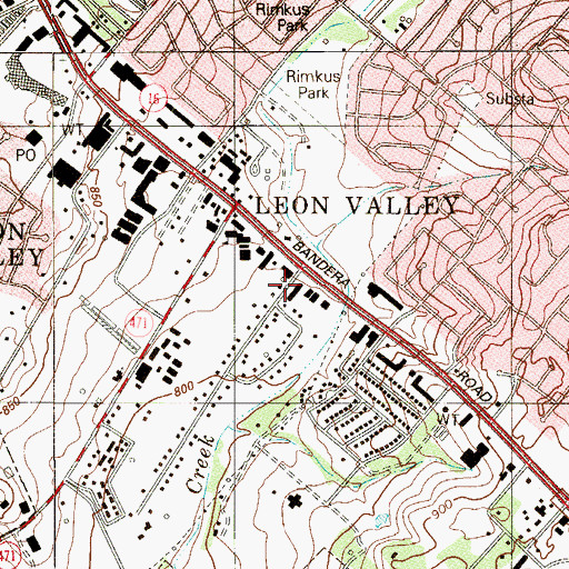 Topographic Map of Leon Valley Police Department, TX