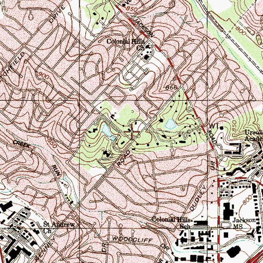 Topographic Map of Presentation Convent, TX