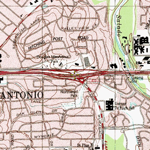 Topographic Map of Interchange 24, TX