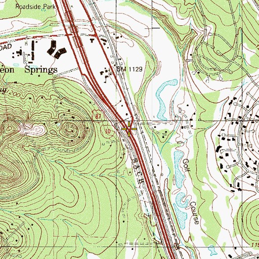 Topographic Map of Interchange 554, TX
