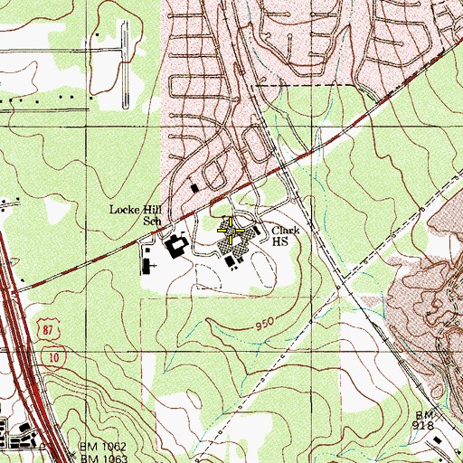 Topographic Map of Clark High School, TX