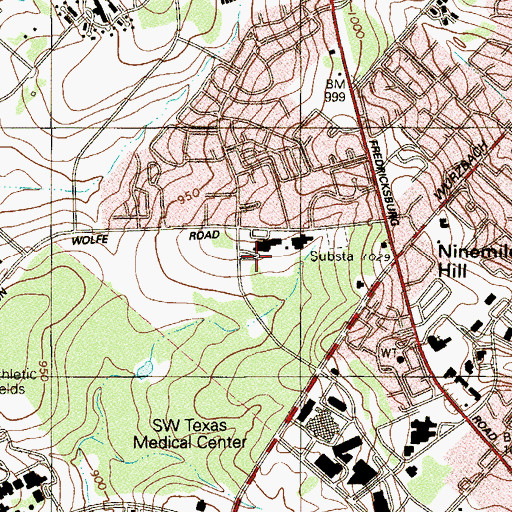 Topographic Map of Holmgreen Center, TX