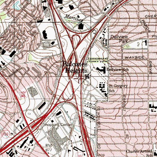 Topographic Map of Interchange 565B, TX