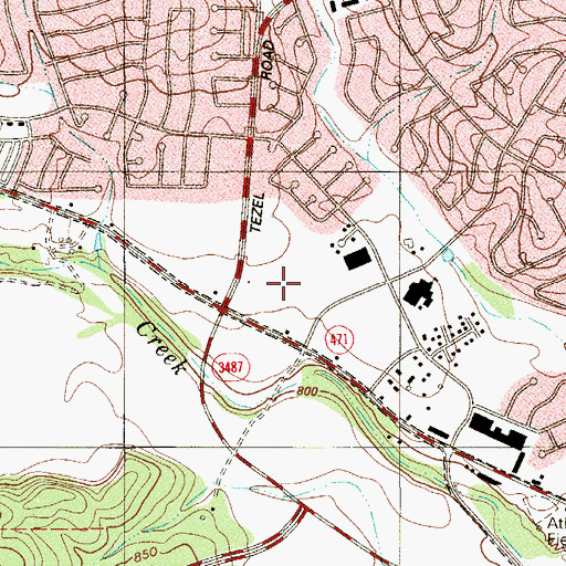 Topographic Map of Cross Creek Shopping Center, TX