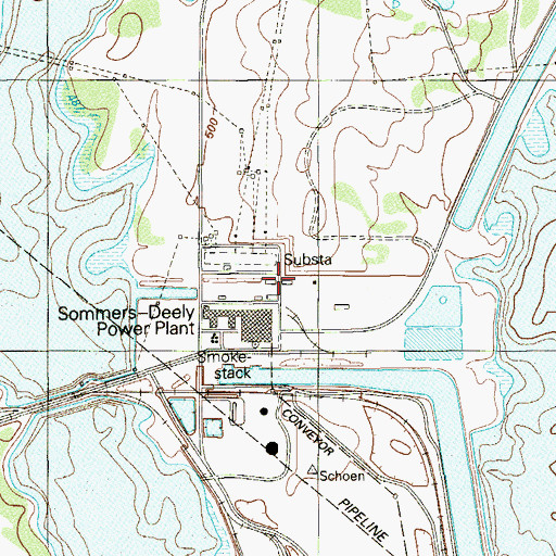 Topographic Map of O W Somerset-J T Deely-J K Spruce Generating Complex, TX