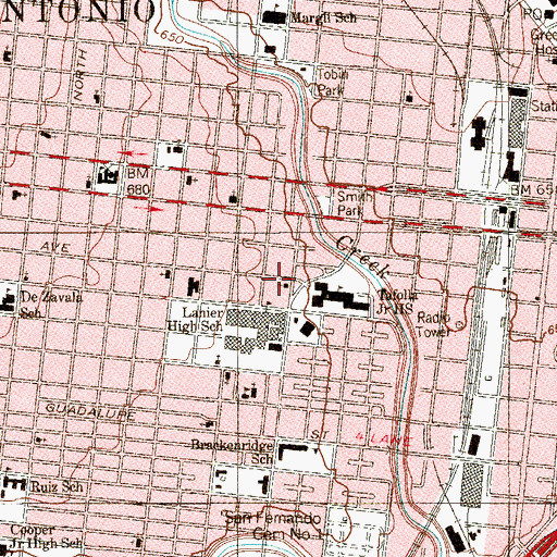 Topographic Map of Iglesia De Cristo, TX