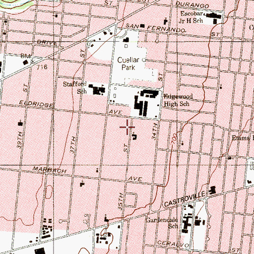 Topographic Map of Lake Garden Baptist Church, TX