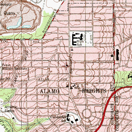 Topographic Map of Laredo Church of the Crossroads, TX