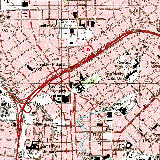 Topographic Map of Madison Square Child Development Center, TX