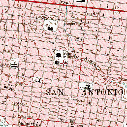 Topographic Map of Palestine Baptist Church, TX