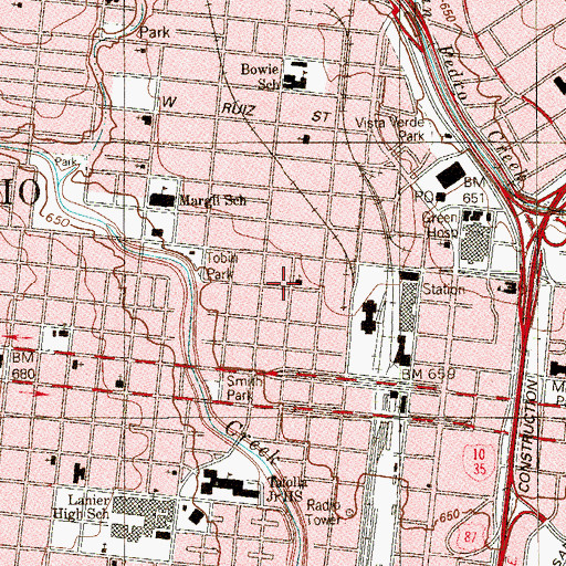Topographic Map of Saint James African Methodist Episcopal Church, TX