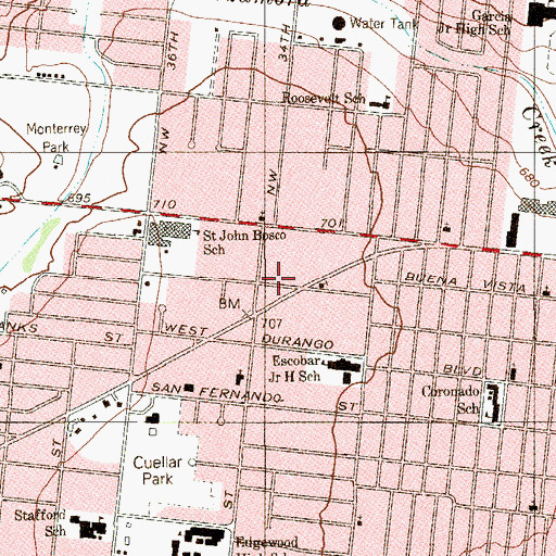 Topographic Map of Theos Hosanna Christian Center, TX