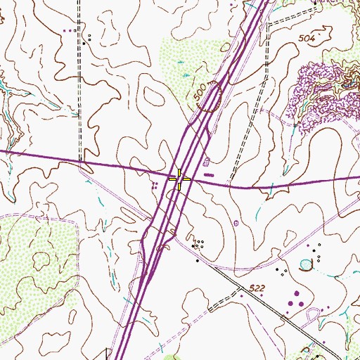 Topographic Map of Interchange 125, TX