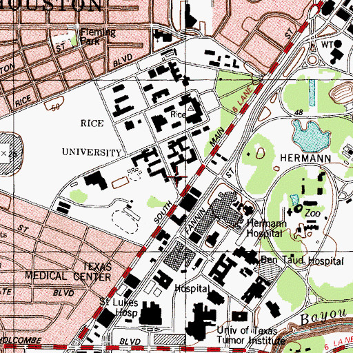 Topographic Map of Sid W Richardson College, TX