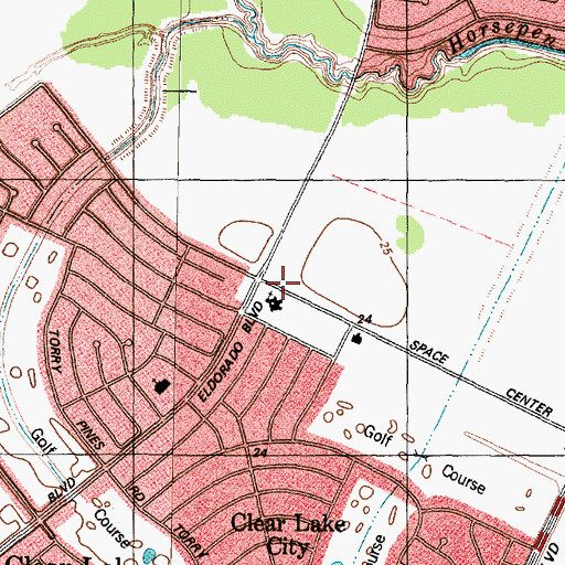Topographic Map of Clear Lake Baptist Church, TX
