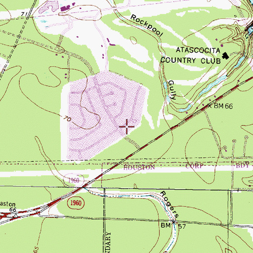 Topographic Map of Atascocita Library, TX