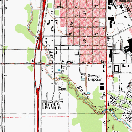 Topographic Map of City of La Porte Fire Department, TX