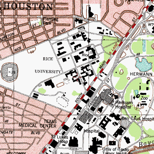 Topographic Map of Harry Clay Hanszen College, TX