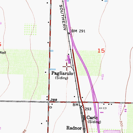 Topographic Map of Pagliarulo, CA