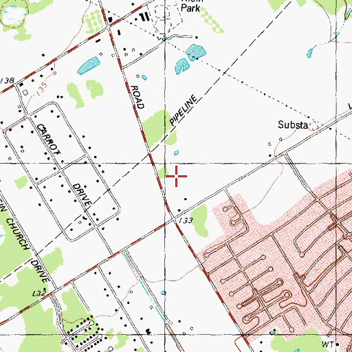 Topographic Map of Corum Station Shopping Center, TX